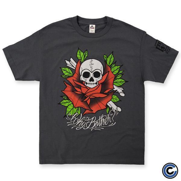 Buy – Why Bother? "Skull Rose" Charcoal Shirt – Band & Music Merch – Cold Cuts Merch