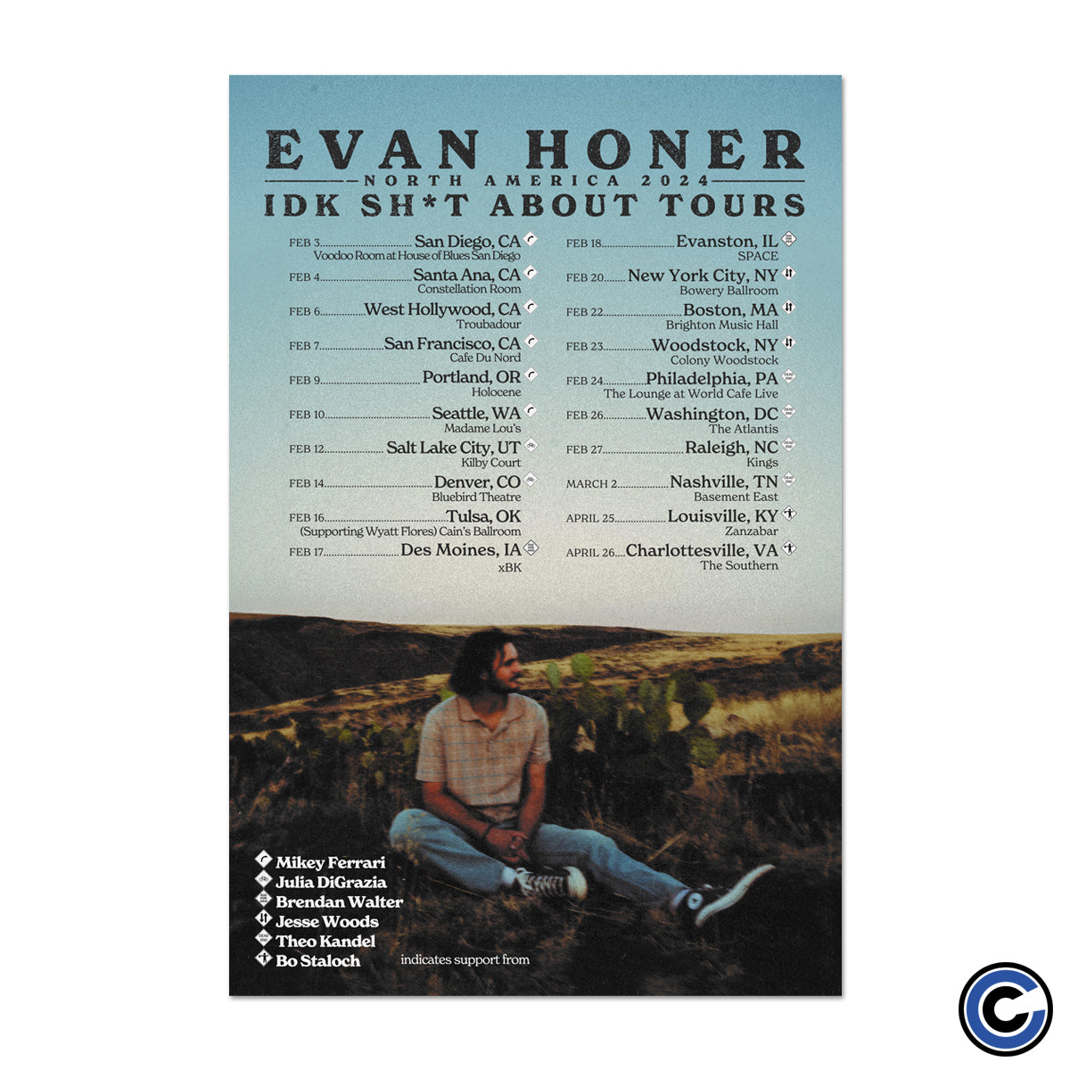 Evan Honer "2024 Tour" Poster