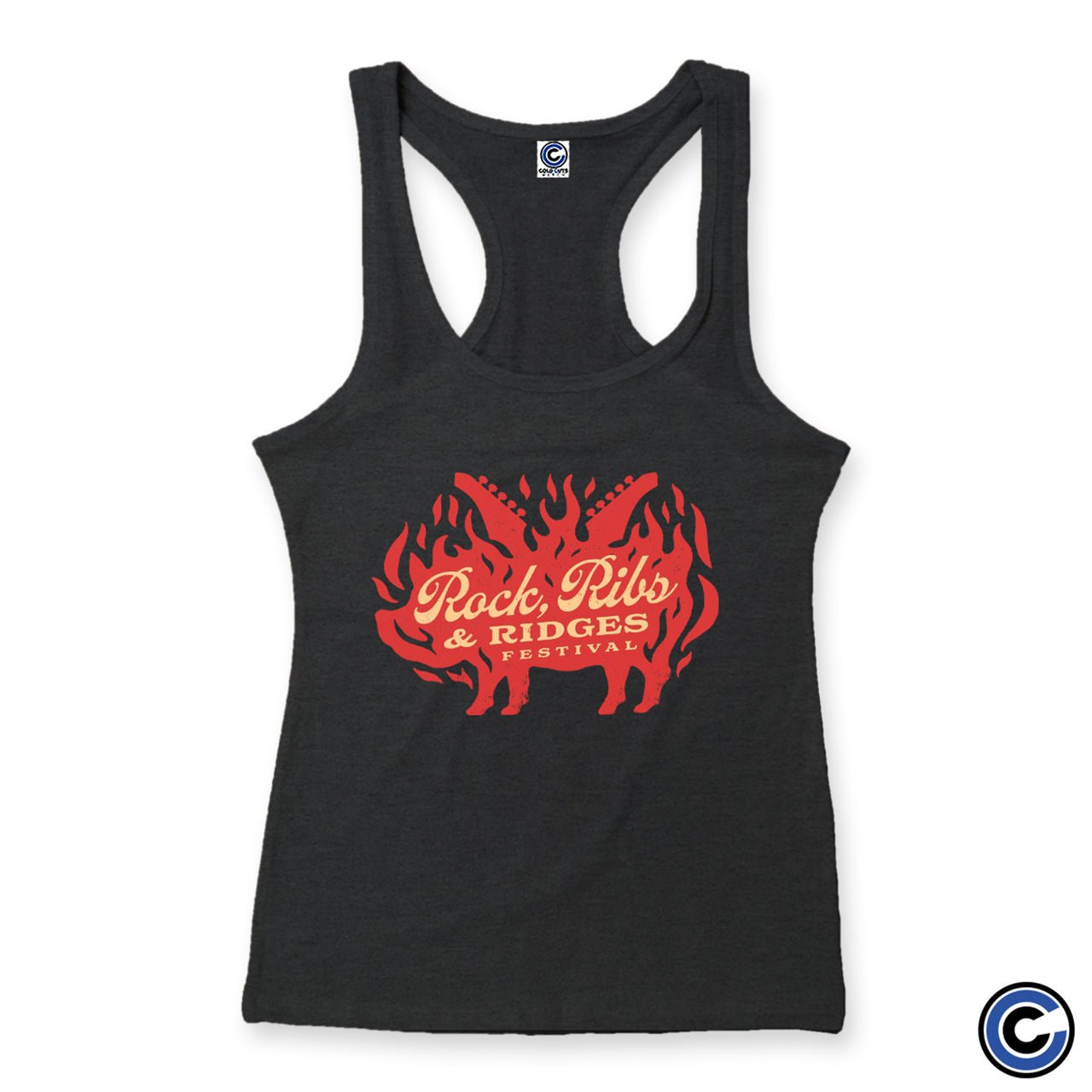 Rock Ribs and Ridges Festival "Flames Silhouette" Racerback