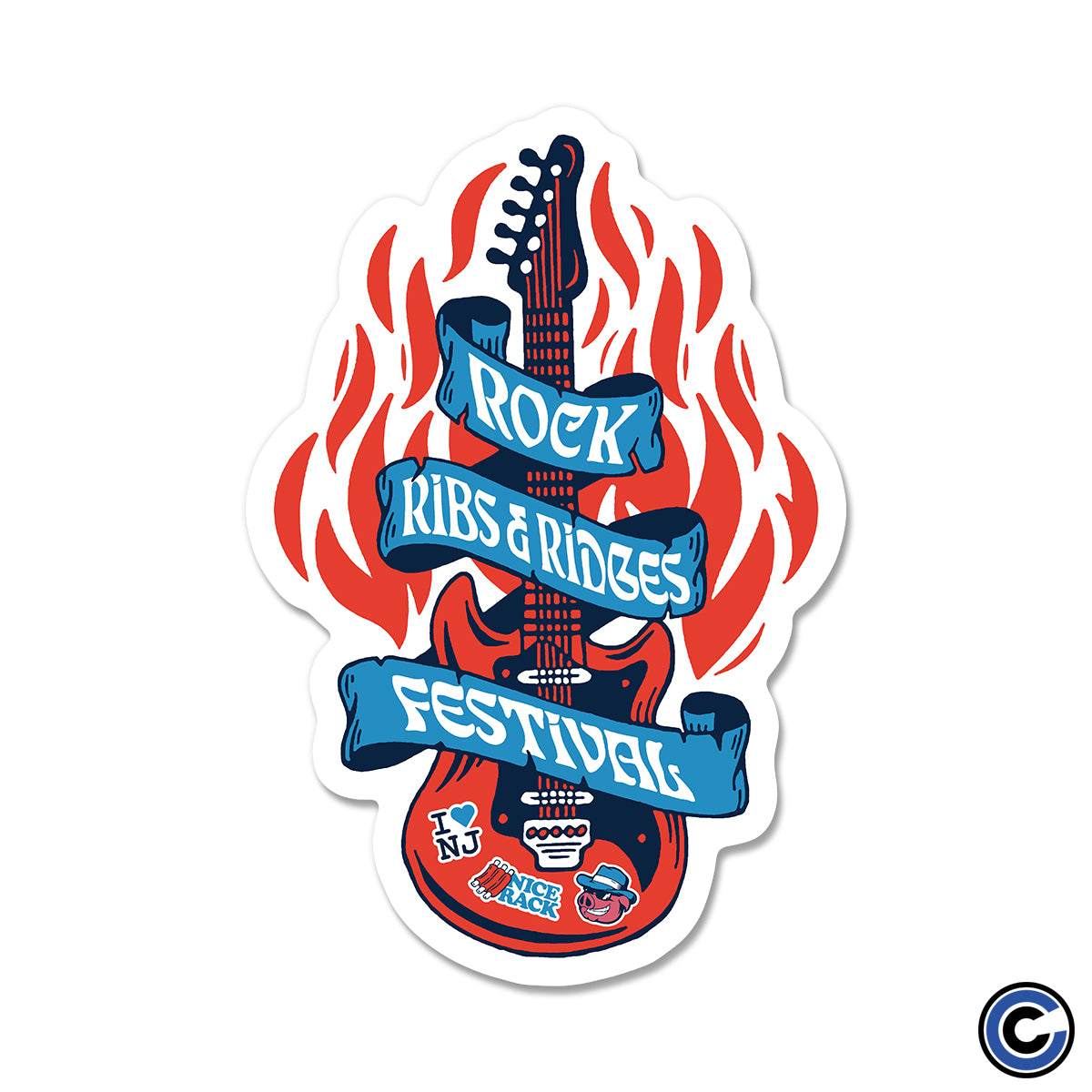 Rock Ribs and Ridges Festival "Guitar Banner" Sticker