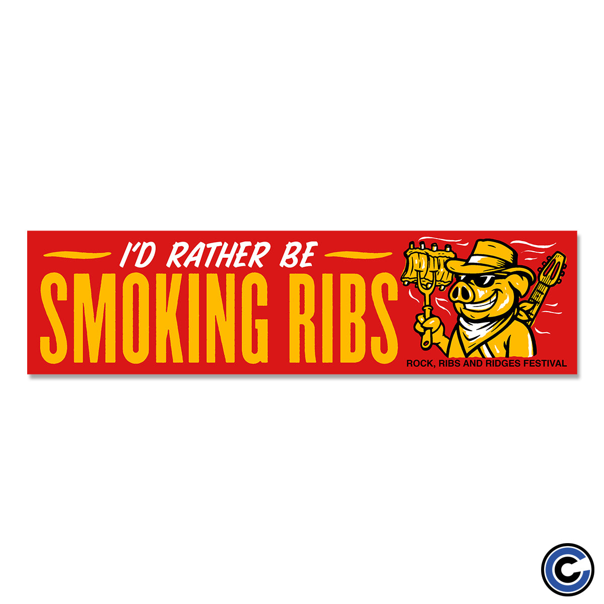 Rock Ribs and Ridges Festival "Smoking Ribs" Bumper Sticker