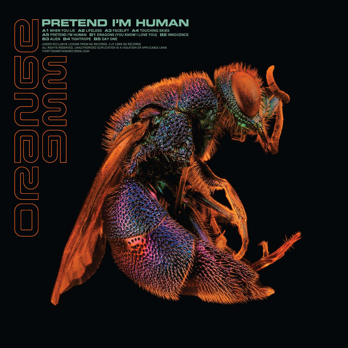 Orange 9mm "Pretend I'm Human" 12" Vinyl