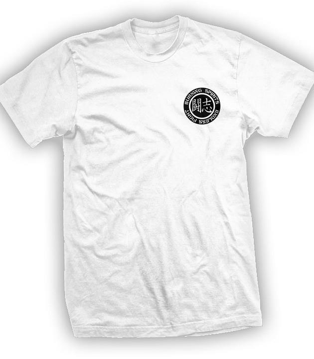 Buy Now – Burning Spirits "Logo Pocket" White Shirt – Wrestler & Wrestling Merch – Bottom Line