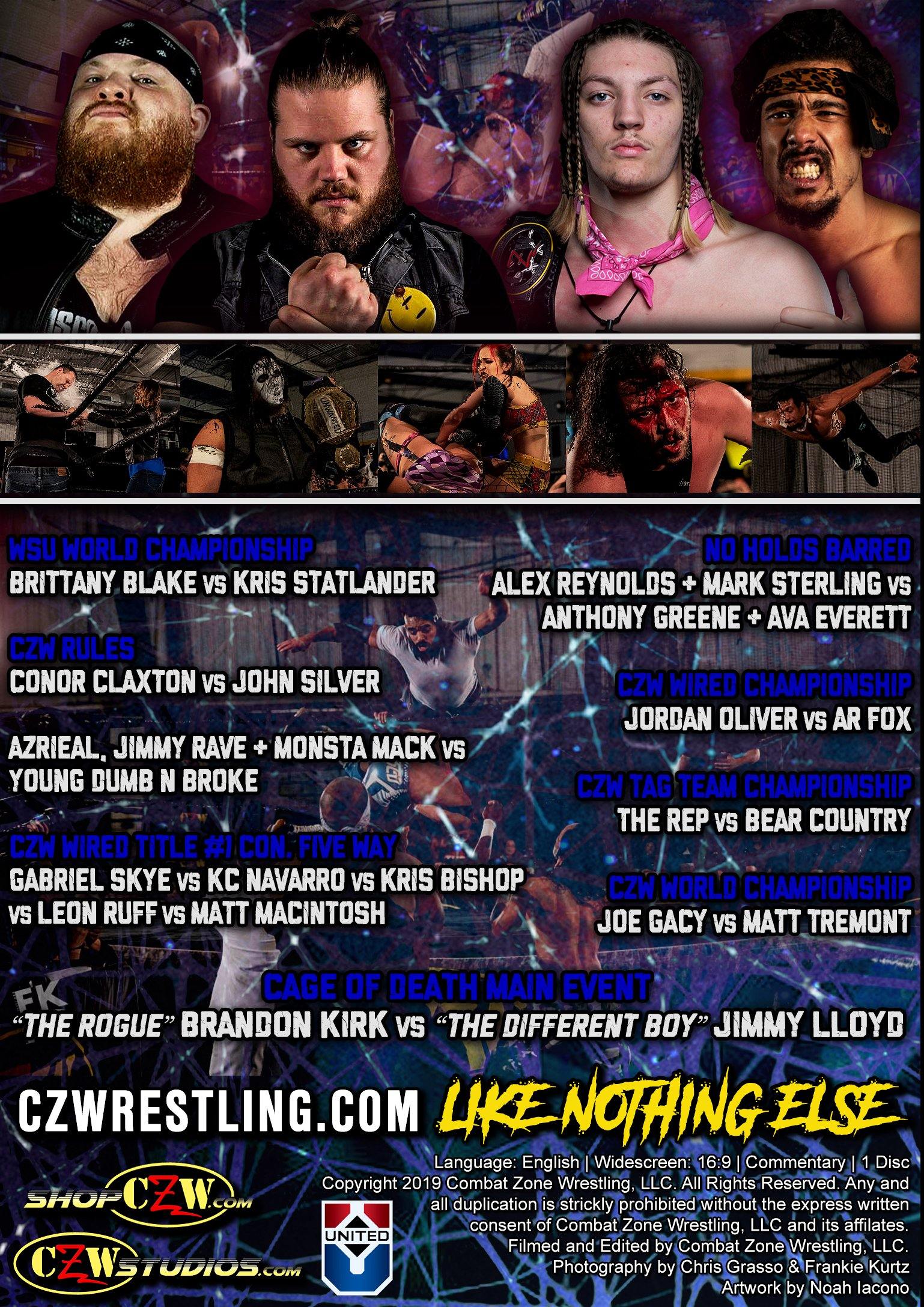 Buy Now – CZW "Cage Of Death 21" 12/14/2019 DVD – Wrestler & Wrestling Merch – Bottom Line