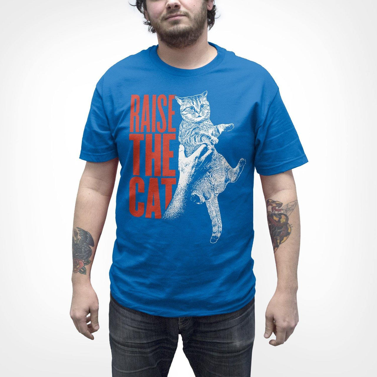 Buy – Cracked Bell "Raise The Cat" Blue Shirt – Band & Music Merch – Cold Cuts Merch