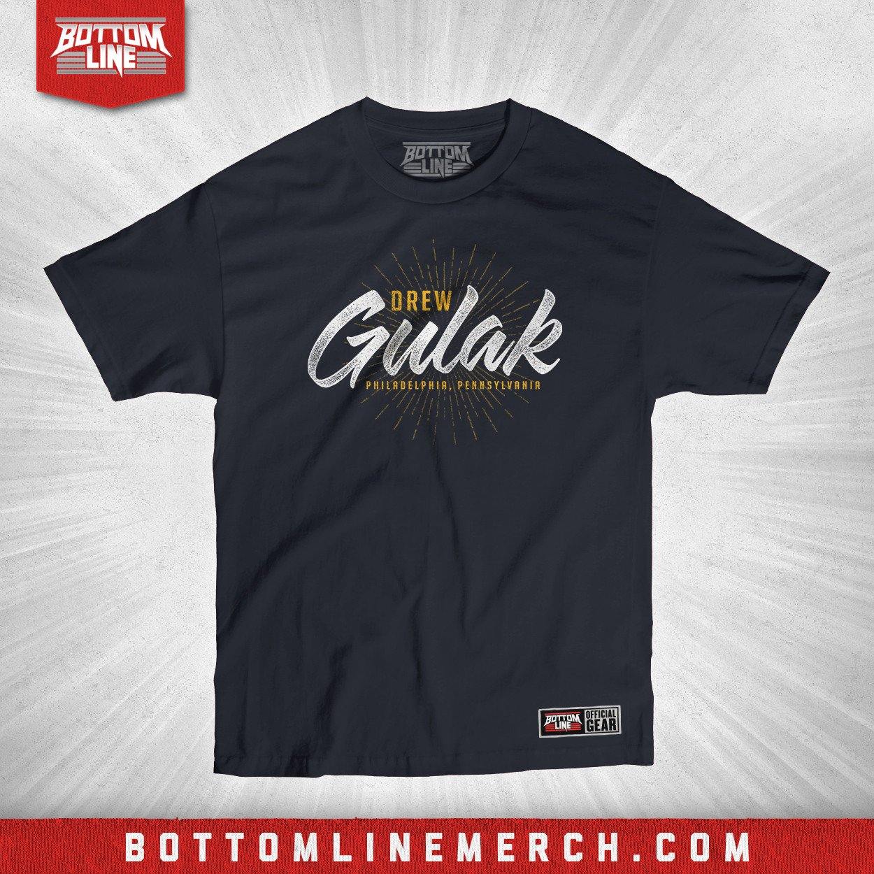 Buy Now – Drew Gulak "Vintage Script" Shirt – Wrestler & Wrestling Merch – Bottom Line