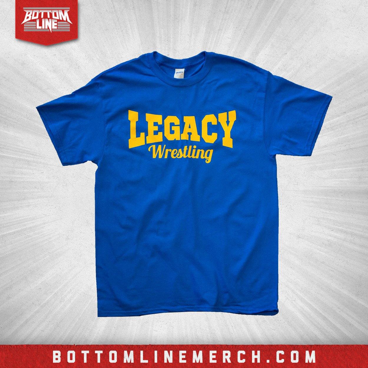 Buy Now – Legacy Wrestling "Logo" Blue Shirt – Wrestler & Wrestling Merch – Bottom Line