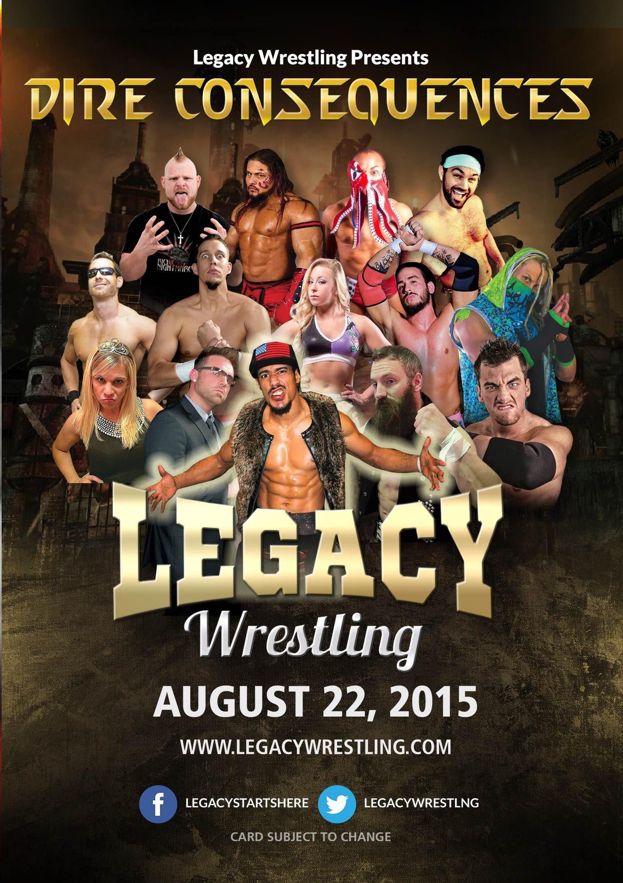 Buy Now – Legacy Wrestling "Dire Consequences" DVD (08/22/2015) – Wrestler & Wrestling Merch – Bottom Line