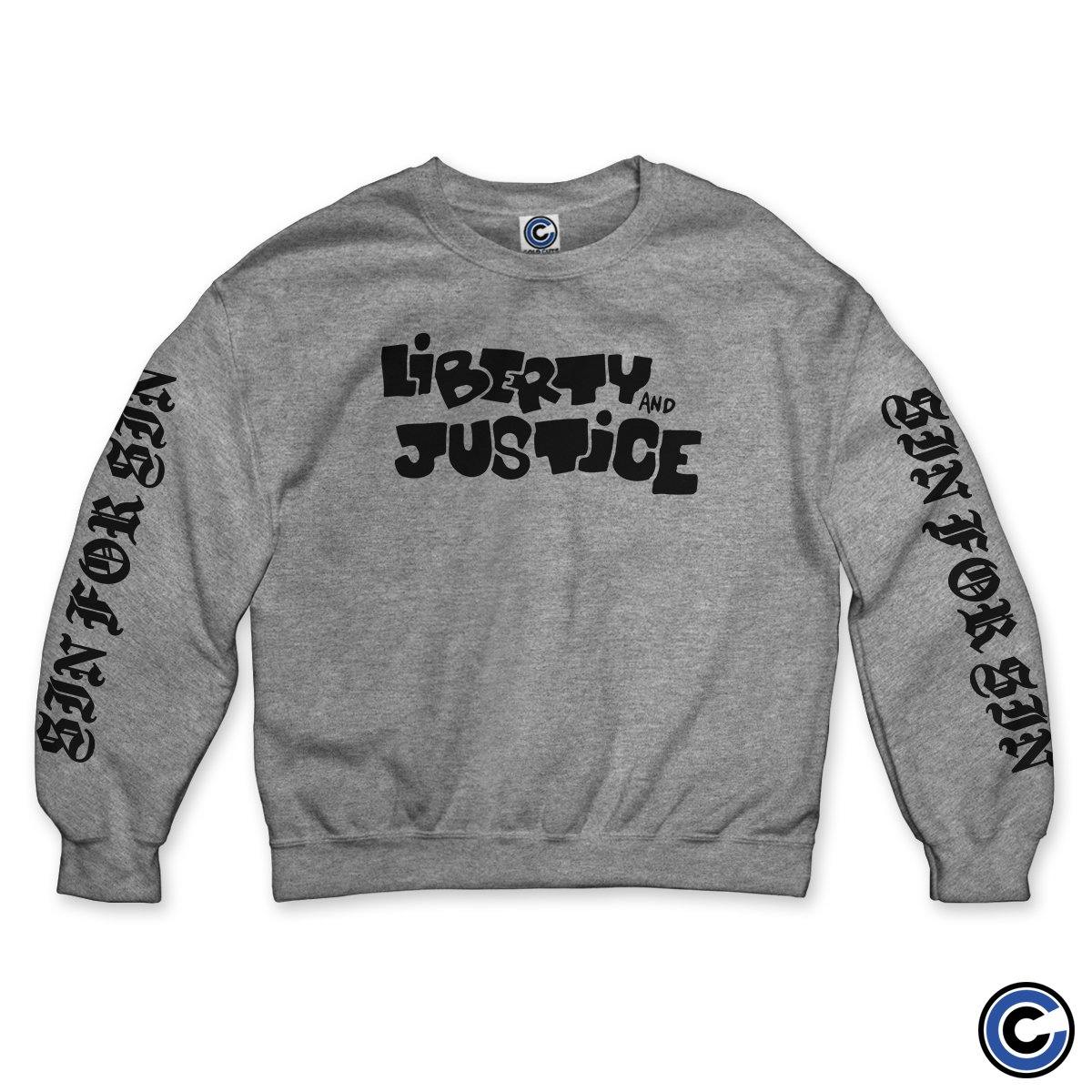 Buy – Liberty And Justice "Sin For Sin" Crewneck – Band & Music Merch – Cold Cuts Merch