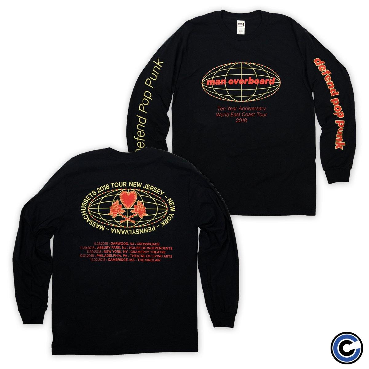 Buy – Man Overboard "Globe Tour" Long Sleeve – Band & Music Merch – Cold Cuts Merch