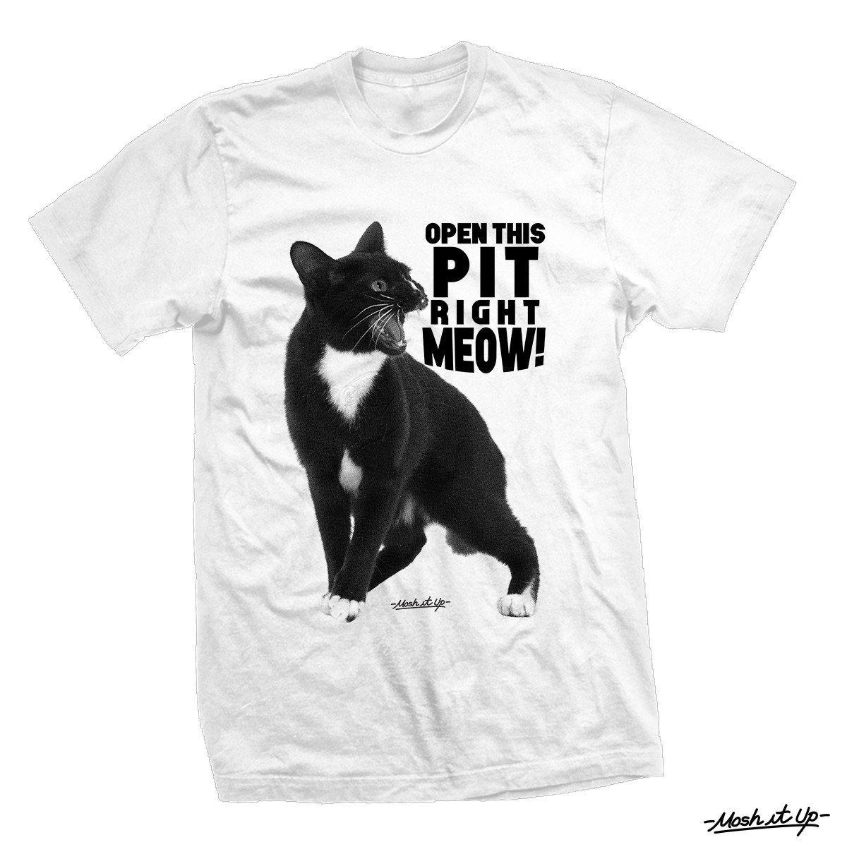 Buy – Mosh It Up "Open This Pit Right Meow" Shirt – Band & Music Merch – Cold Cuts Merch