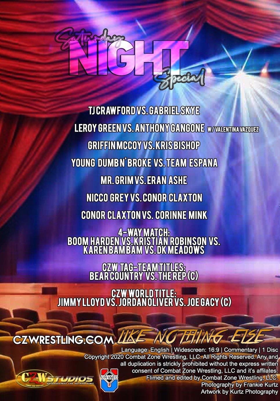 Buy Now – CZW "Saturday Night Special 2020" DVD (03/21/2020) – Wrestler & Wrestling Merch – Bottom Line