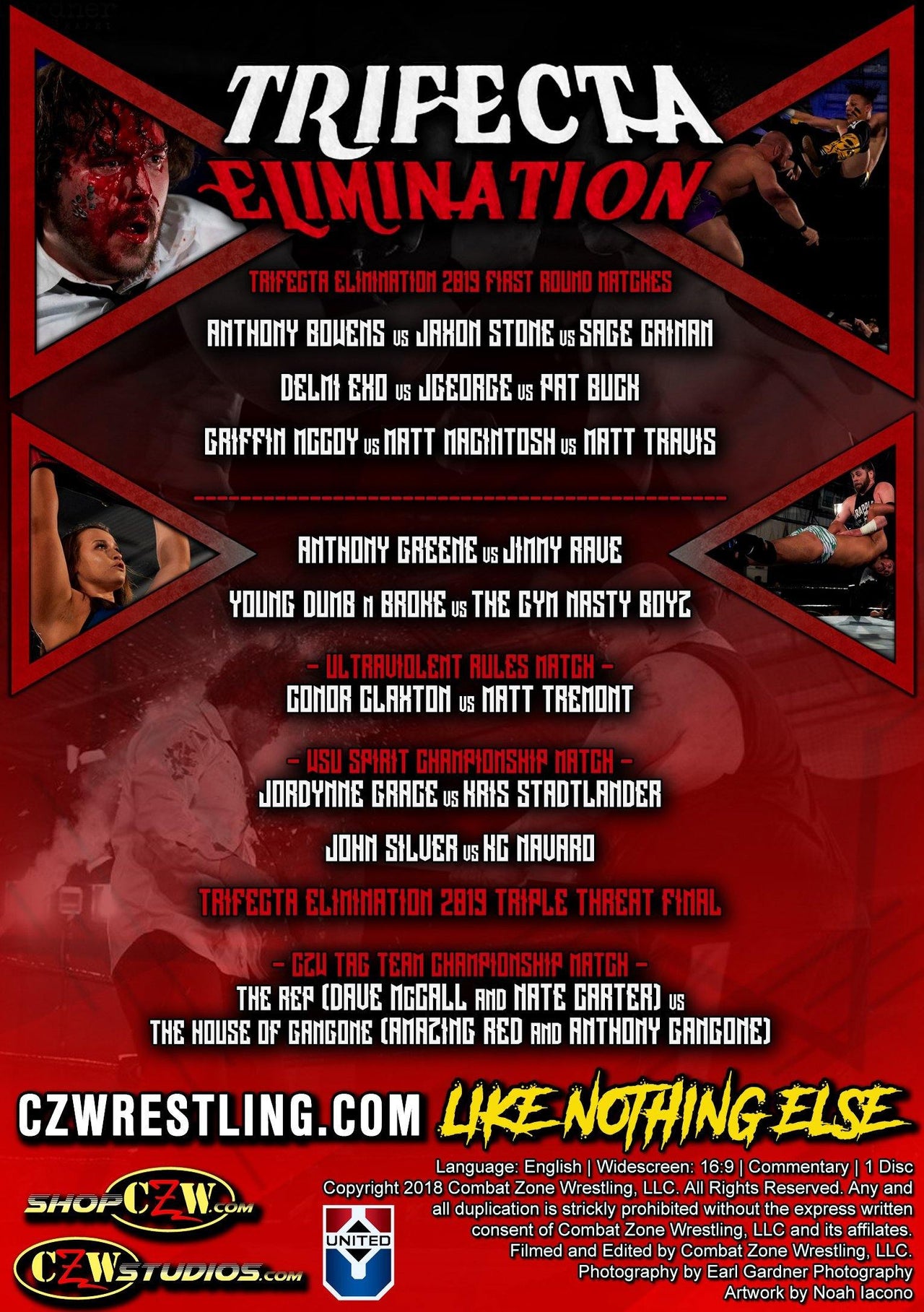 Buy Now – CZW "Trifecta Elimination" 3/2/2019 DVD – Wrestler & Wrestling Merch – Bottom Line