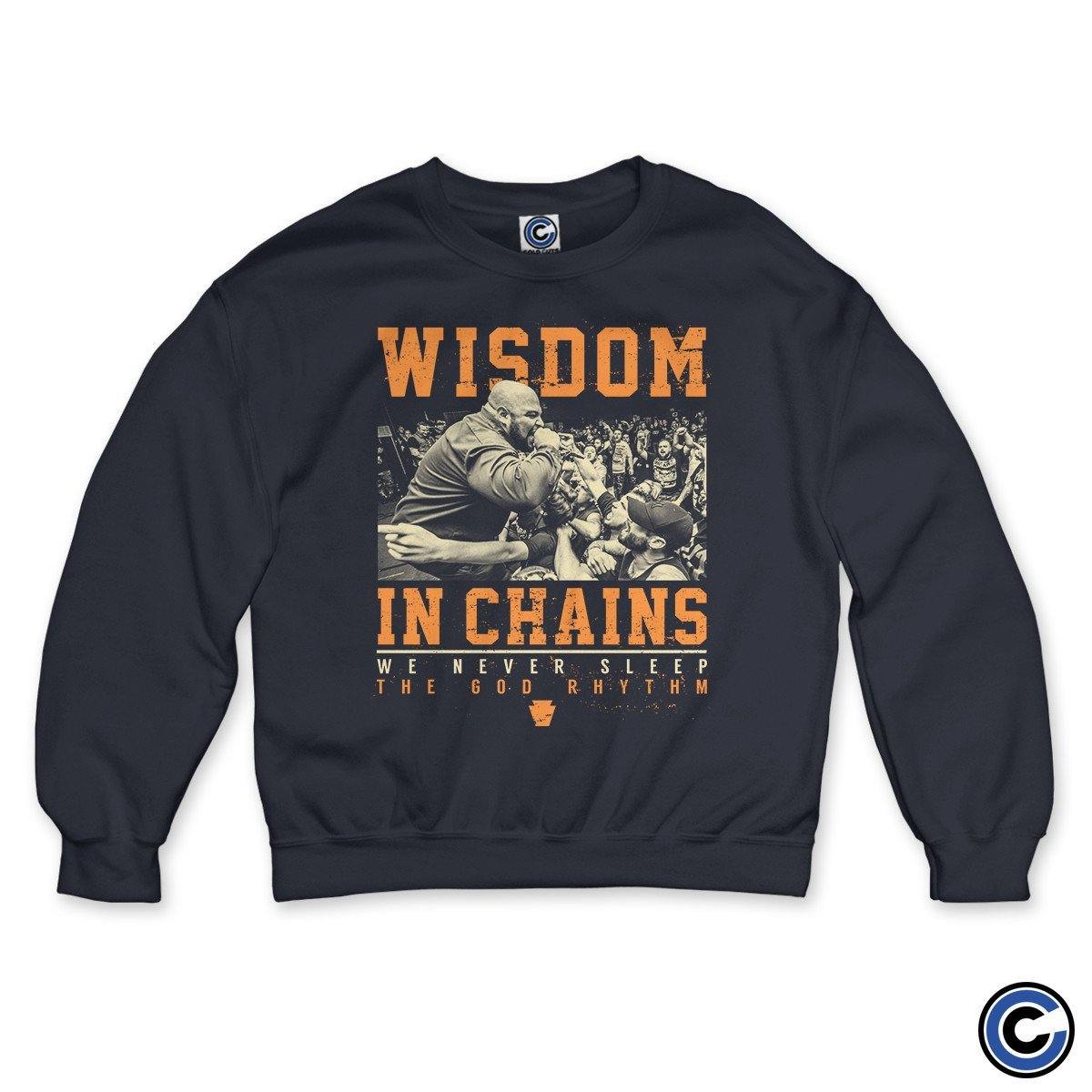 Buy – Wisdom In Chains "We Never Sleep Live" Crewneck – Band & Music Merch – Cold Cuts Merch