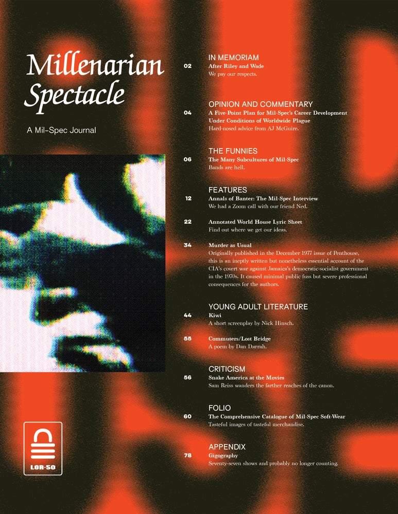 Buy – Mil-Spec "MILLENARIAN SPECTACLE" Book – Band & Music Merch – Cold Cuts Merch